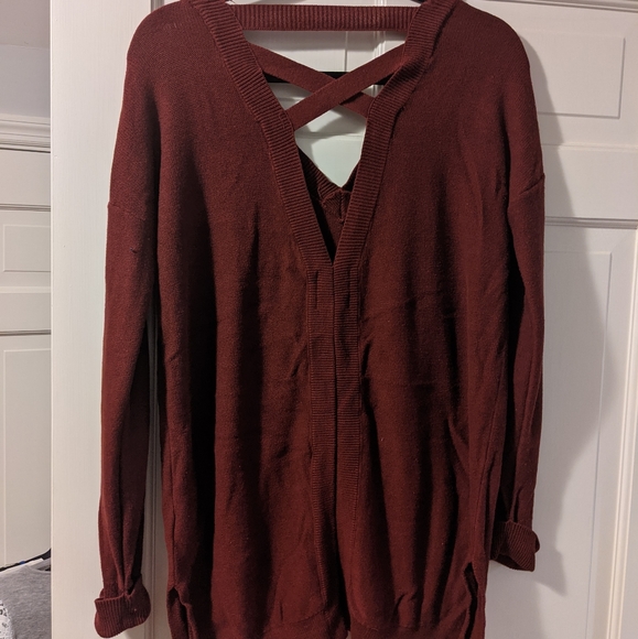 Maroon tunic sweater - Picture 2 of 2